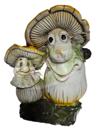 KERAMICKA FIGURA ZABA NA KAMENU